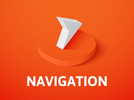 Navigation isometric icon, isolated on color backgroundのイラスト素材
