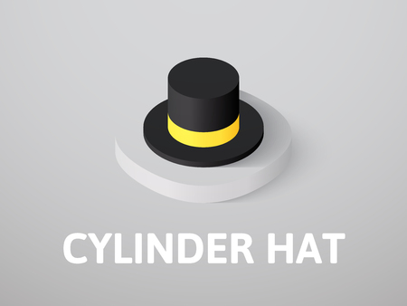 Cylinder hat isometric icon, isolated on color backgroundのイラスト素材