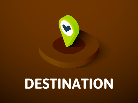Destination isometric icon, isolated on color backgroundのイラスト素材