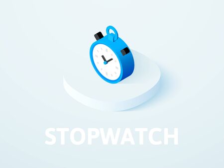 Stopwatch isometric icon, isolated on color backgroundのイラスト素材