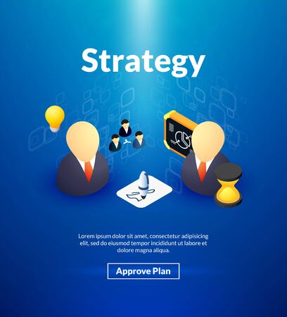 Strategy poster with a blue color designのイラスト素材