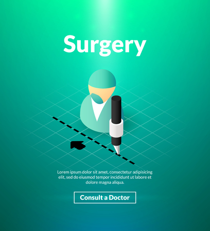 Surgery poster of a doctor operatingのイラスト素材
