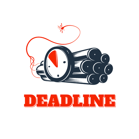 Deadline concept logo, countdown vector emblemのイラスト素材