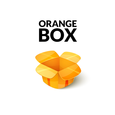 Empty cardboard packaging, open box icon in cartoon style.のイラスト素材