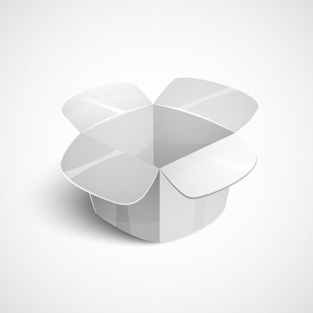 Empty cardboard packaging, open box icon in cartoon styleのイラスト素材