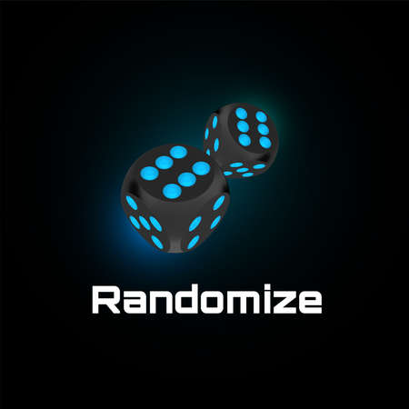 Randomization instrument tool concept, random number generatorのイラスト素材