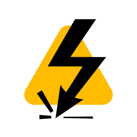 Attention beware high voltage sign, danger symbol isolated on white backgroundのイラスト素材