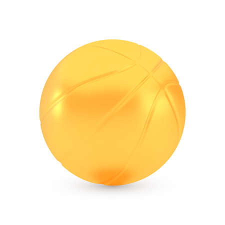 Golden basketball award concept, shiny realistic metallic ballのイラスト素材