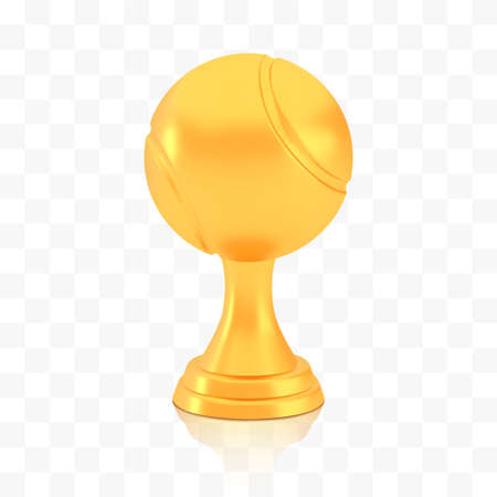 Winner tennis cup award, golden trophy  isolated on white transparent backgroundのイラスト素材