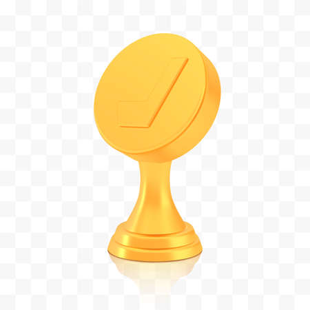 Winner hockey cup award, golden trophy  isolated on white transparent backgroundのイラスト素材