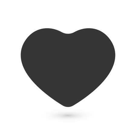Black flat heart, love symbol with rounded cornersのイラスト素材