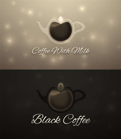 Set of horizontal coffee bannersのイラスト素材