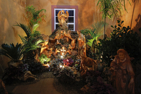 Christmas nativity scene. Classic scene of the birth of Jesusの写真素材