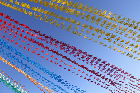 Colorful Junina Party Flagsの写真素材