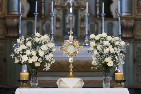 Ostensory for worship at a Catholic church ceremony