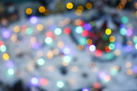blurred christmas background, blurred christmas balls, abstract christmas background; unfocused...