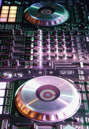 Controller and accessories DJ equipment, electronic night party