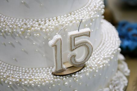 Party cake, 15 year old birthday cake, fifteen years old. Festival, beautiful.