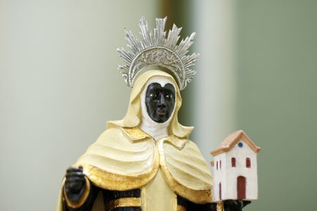 Statue of santa efigenia in church - saint Iphigenia of Abyssinia - Iphigenia of Ethiopia