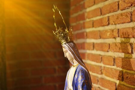 Statue of the image of Our Lady of Grace, mother of God in the Catholic religion, Virgin Maryの写真素材