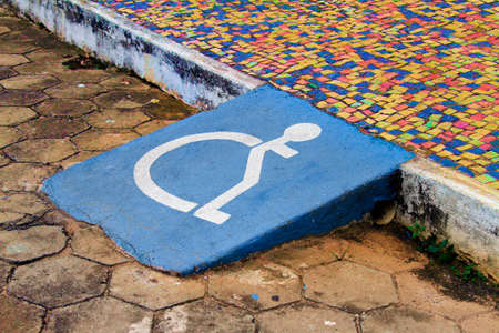 accessibility ramp for wheelchair users with accessibility symbol design