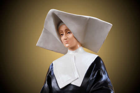 Statue of Santa Catarina Laboure in church, saint of catholic religionの写真素材