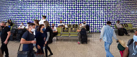 Brasilia, Distrito Federal, Brazil - January 14, 2021: passenger movement in the departure and...