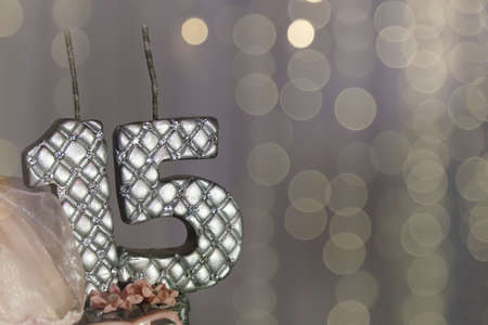 sculpture of number fifteen in silver color - party fifteen years