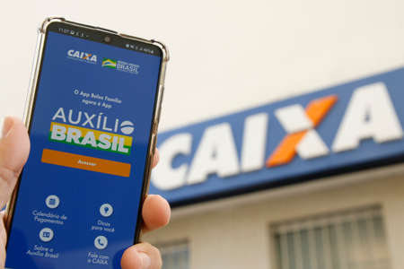 Minas Gerais, Brazil - March 30, 2022: Screen of the AuxÃ­lio Brasil application
