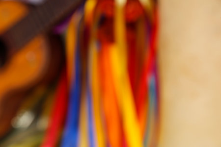 defocused colored ribbons - revelry of kings background - folia de reis concept