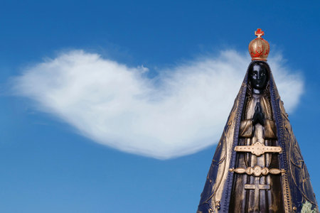 Statue of the image of Our Lady of Aparecida, Our Lady of Aparecidaの写真素材