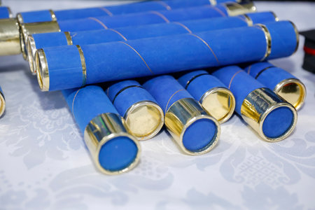 multiple certificates stacked, diploma, certificate - education conceptの写真素材