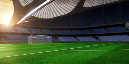 3d render emptry hi-tech stadium evening without people dayの写真素材