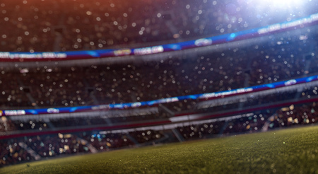 soccer stadium fans bokeh defocus. 3d render illustration.の写真素材