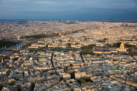 Center of paris from the top roofs and streets panorama cityの写真素材