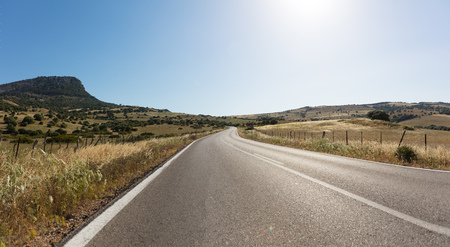 road Spanish landscape panoramicの写真素材