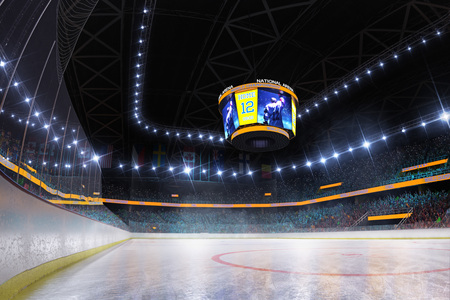 Hockey ice rink sport arena empty fieldの写真素材