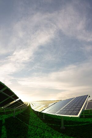 Solar energy station. field with cell panelの写真素材