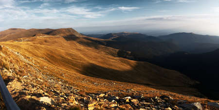 Mountain road landscape panoramaの写真素材