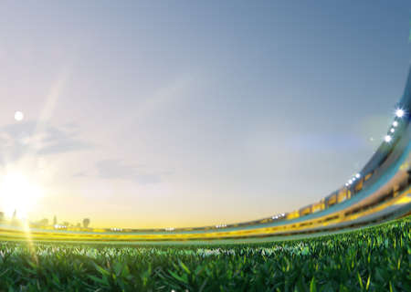 3d stadium illustration sunny day low poly. unfocus background!の写真素材
