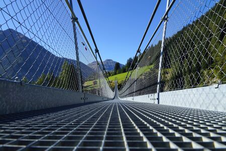 Suspension Bridge  Holzgau Austriaの写真素材