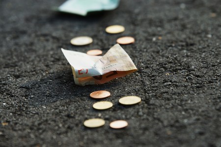 Money is on the roadの写真素材