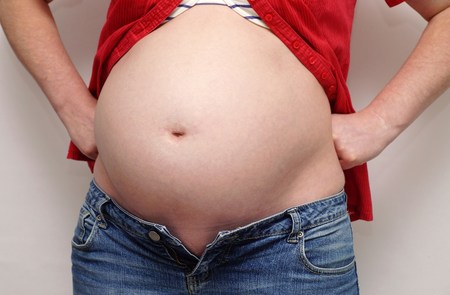 Beautiful belly of a pregnant woman