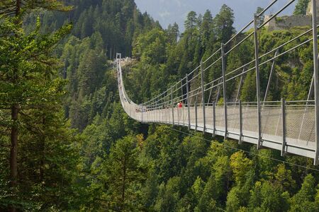 Suspension Bridge Highline 179 Reutte Austriaの写真素材