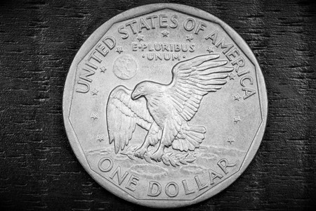 One dollar on a black background