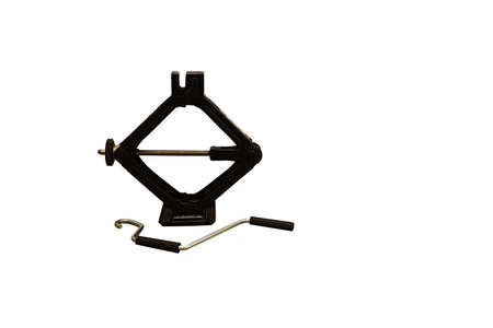 Black car jack isolated on white backgroundの写真素材