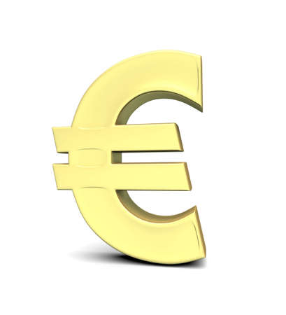 Euro currency symbol on white background の写真素材