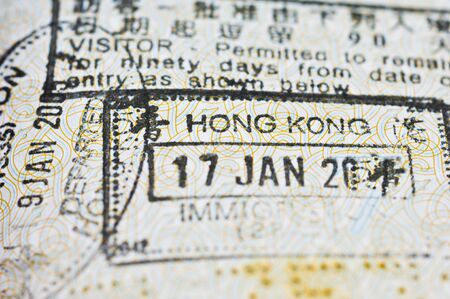 passport stamps from hong kong without any yearの写真素材