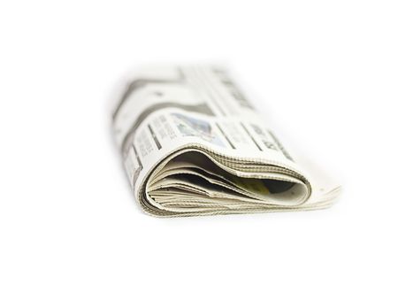 Folded Newspaper isolated on a White background