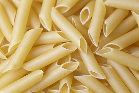close up of raw organic italian pasta の写真素材